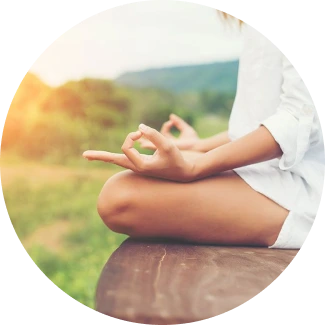 A peaceful moment of meditation in a natural setting, showcasing the benefits of mindfulness and self-discovery