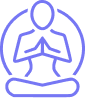 Illustrative icon representing the Shakti Kriya course by Art of Living, with a meditative figure in a seated position