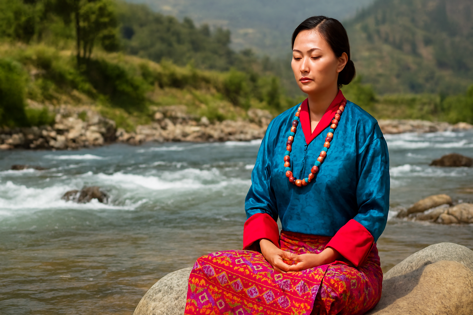 Group of people meditating indoors for wellness