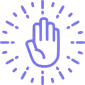 Icon of an open hand with radiant lines, symbolizing blessings and spiritual energy for the Blessing Course