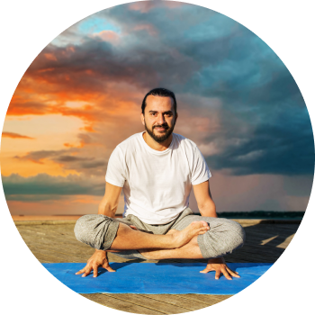 A man performing yoga showcasing balance and strength